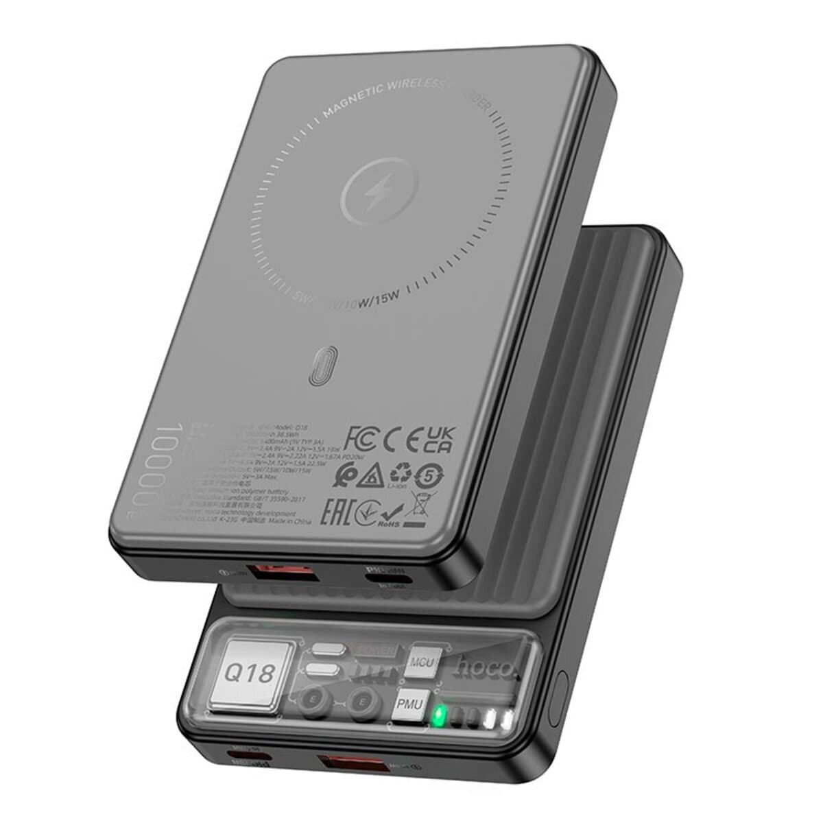 Powerbank павербанк УМБ HOCO Q18 Tourer 22.5W fully compatible with magnetic fast charging 10000mAh Black