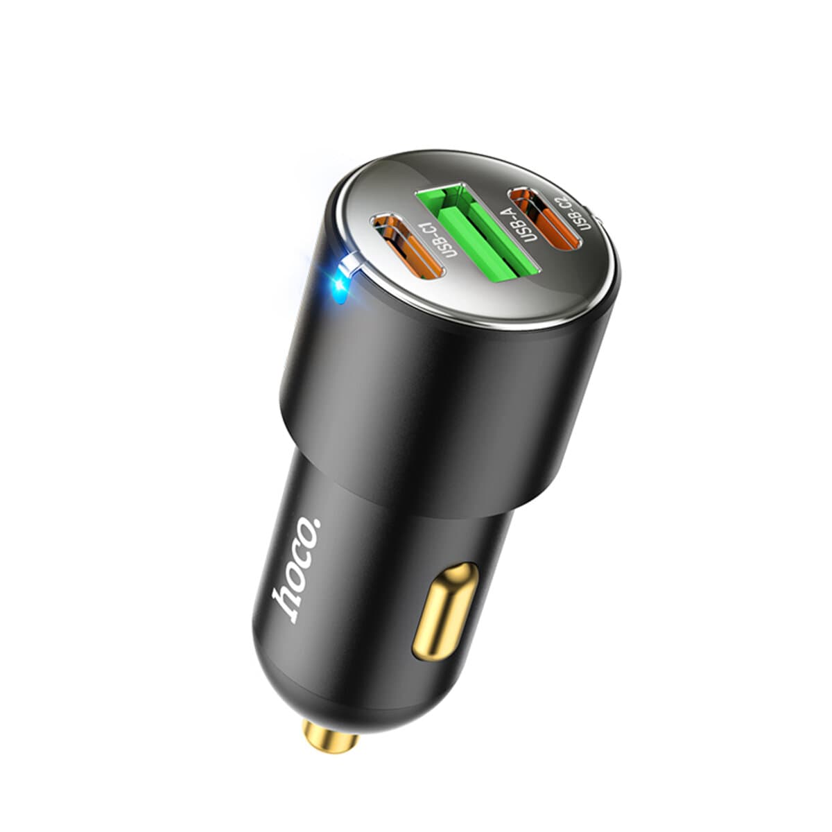 Автомобільний зарядний пристрій HOCO NZ6 PD45W 2xType-C 1xUSB car charger Black