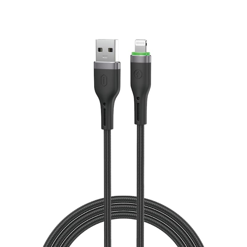 Кабель WIWU Wi-C068 12W OringLink Series Nylon Braided Cable USB to Lightning 1m 2.4A Black