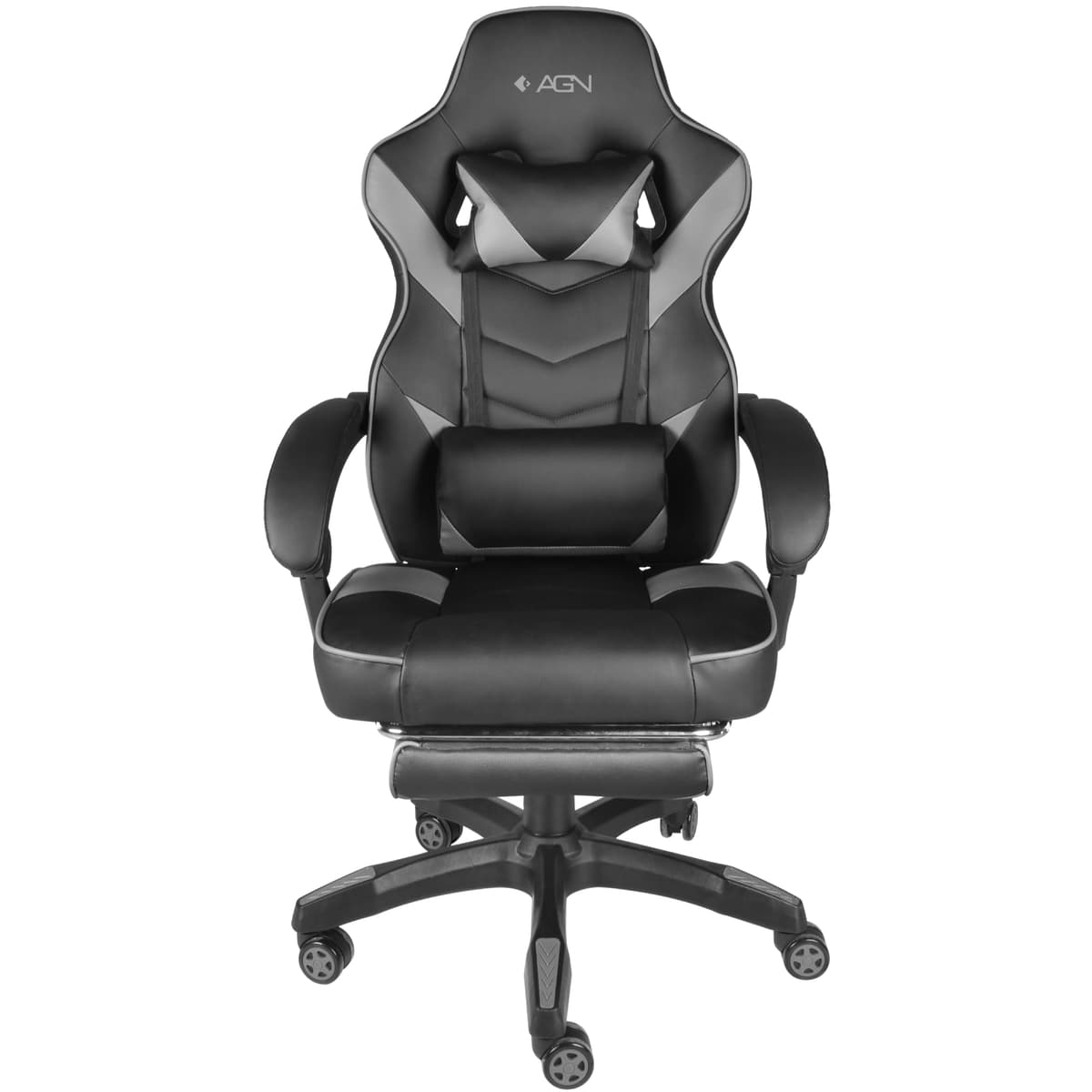 Ігрове крісло AGN 3 клас до 150 кг 80мм Екошкіра Black-Grey (AGN09-26)