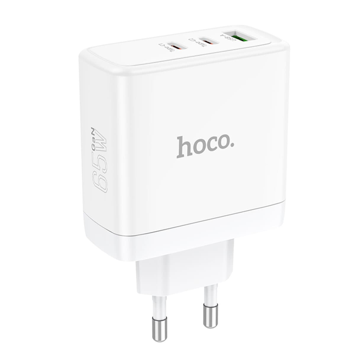Зарядное устройство HOCO N30 Glory PD65W 3-port 2xType-C 1xUSB fast charger White