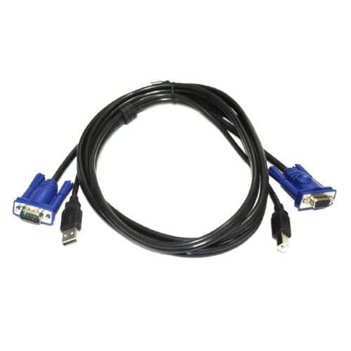 Кабель для KVM свича VGA+USB to VGA+USB 1.5м Black (287797)