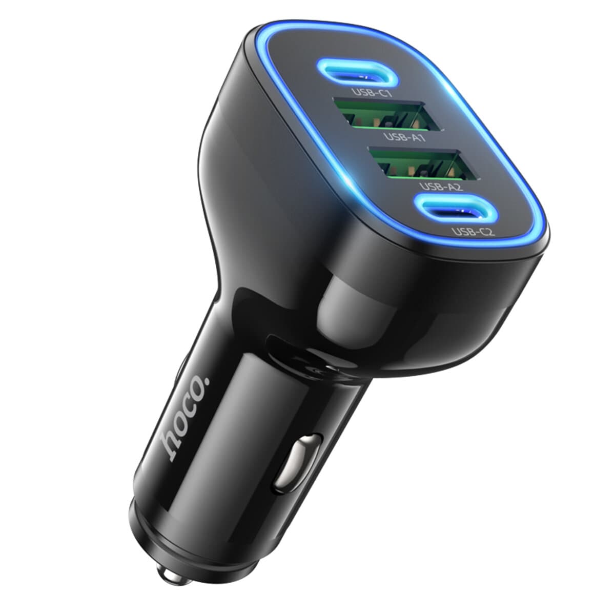Автомобильное зарядное устройство HOCO NZ11 Guide PD72W 2USB-C 2USB-A car charger Black