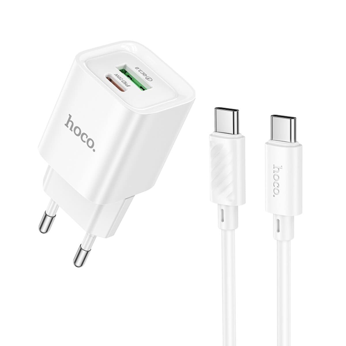 Зарядное устройство HOCO C147A Charm PD20W+QC3.0 charger set Type-C to Type-C cable White
