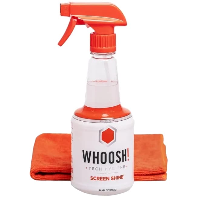 Комплект для очищення екранів моніторів Whoosh! RETAIL BOX 500мл спрей з мікрофіброю 35см х 35см (1FG500WBOX)