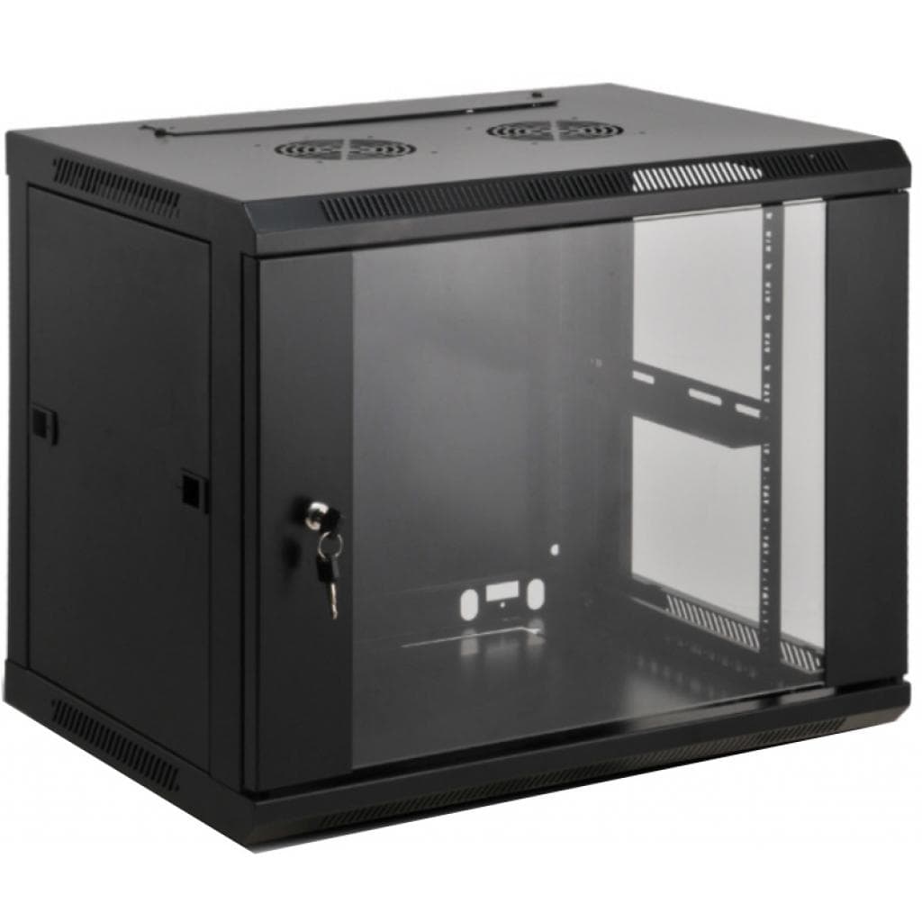 Настінна серверна шафа Kingda 19'' 6Ux600x600 зібрана Black (KD-007-6606)