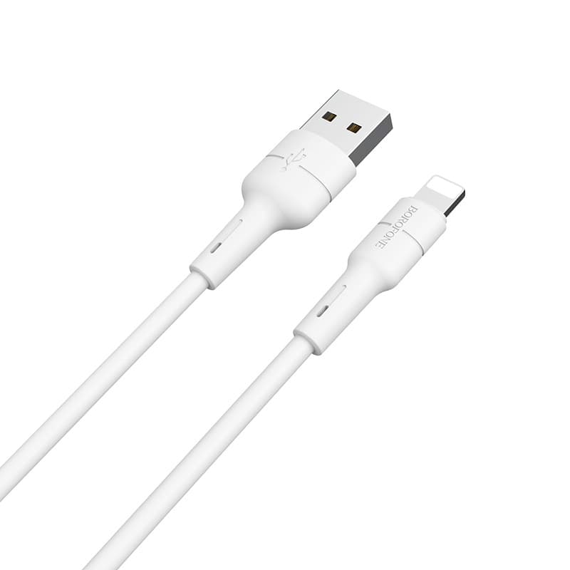 Кабель BOROFONE BX30 USB to Lightning 2.4A 1m silicone TPE connectors White