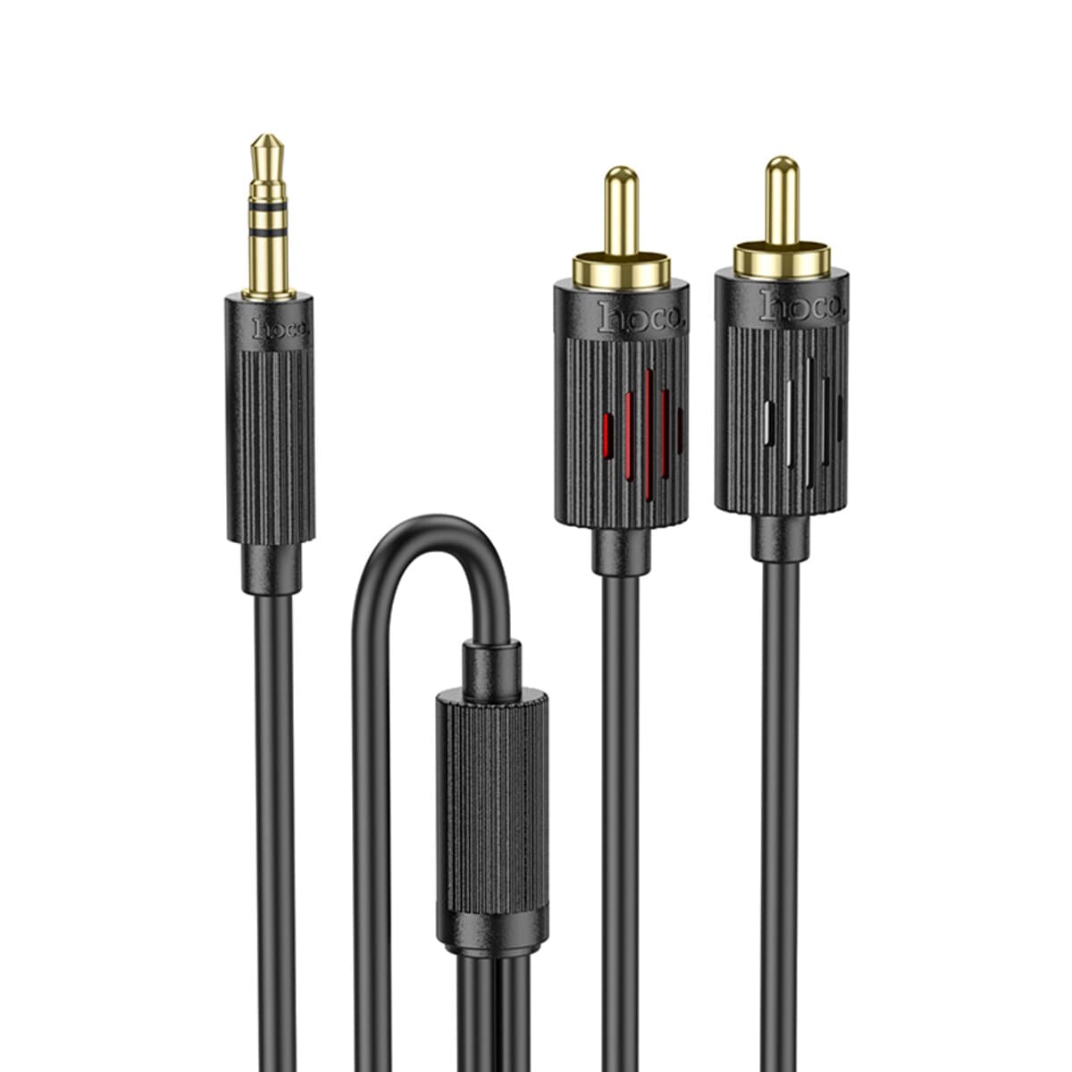 Аудиокабель HOCO UPA28 AUX 3.5 mm to 2xRCA double lotus audio cable 1.5m Black