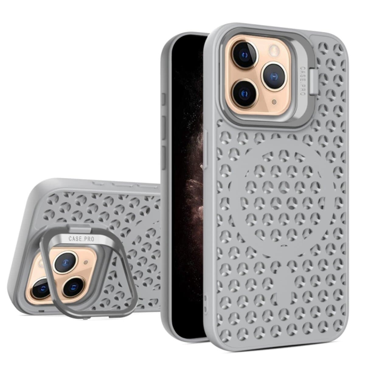 Защитный чехол-накладка Cosmic Grater Stand для Apple iPhone 11 Pro Max Grey (GRASTiP11PMGrey)