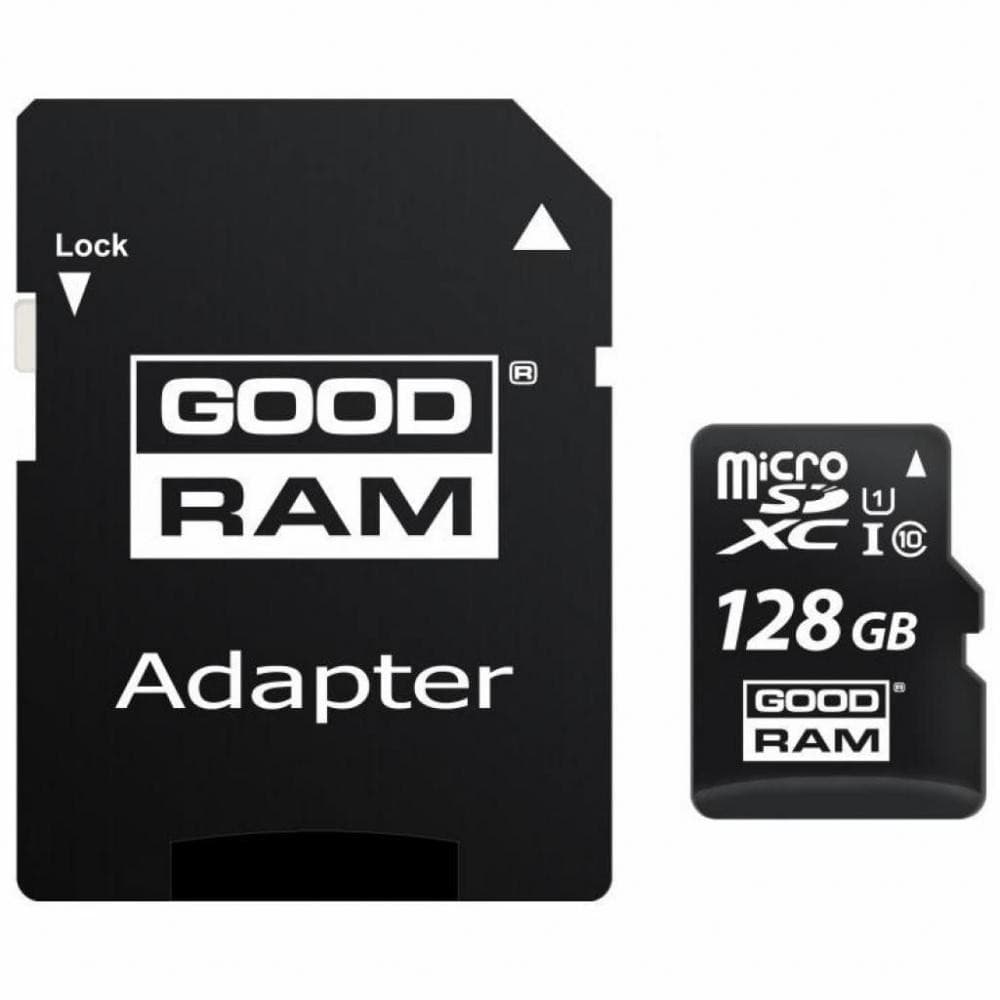 Карта пам'яті Memory card GoodRAM 128Gb microSDXC class 10 UHS I U1 Retail adapter Black (M1AA-1280R12)