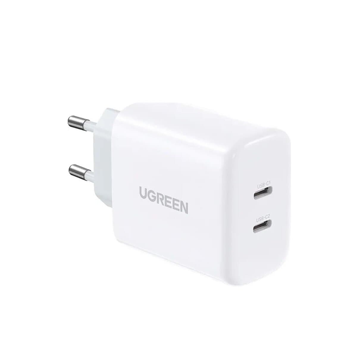 Зарядний пристрій UGREEN CD243 2xType-C Fast Charger 40W EU QC3.0 White (UGR-10343)