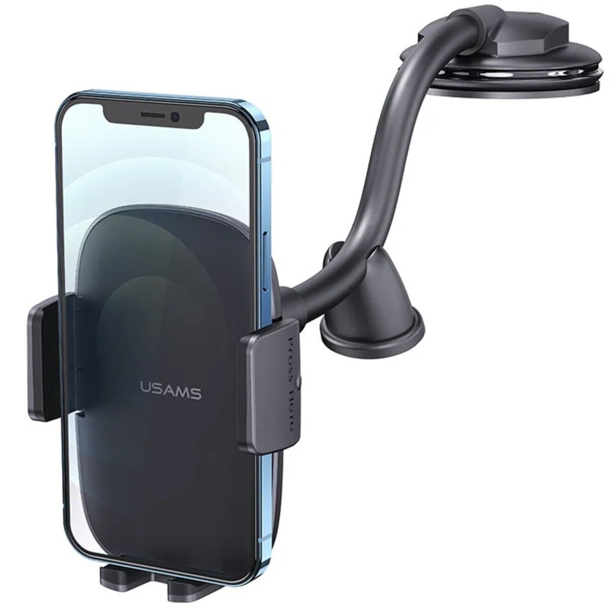 Автомобильный держатель автотримач Usams US-ZJ065 Car Center Console Retractable Phone Holder Adjustable Gooseneck Black (ZJ065ZJ01)
