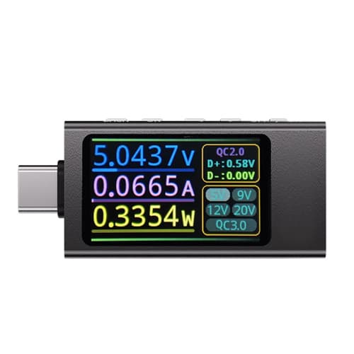 USB тестер тока напряжения мощности KWS-X1 4-30В 12А QC PD PPS Type-C Black (967223)