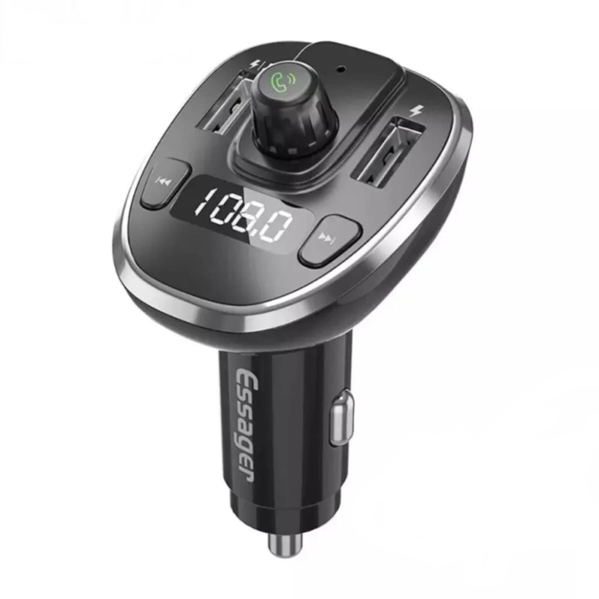 Автомобільний FM-трансмітер ресивер ESSAGER Dynamic Car Bluetooth MP3 Car Charger Sliver (ECCFM-DG10)