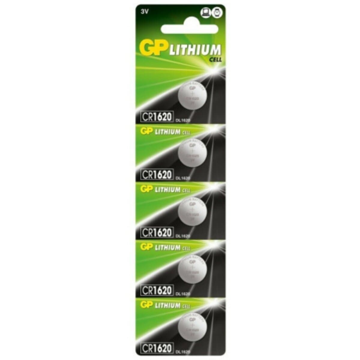 Батарейка GP CR1620 Lithium 3V 5шт