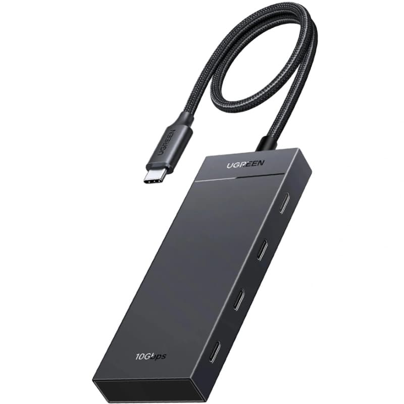 USB-хаб Ugreen CM806 USB 3.2 Type-C to 4хType-C 3.2 Gen2 10Gbps PD 100W Black (55334)