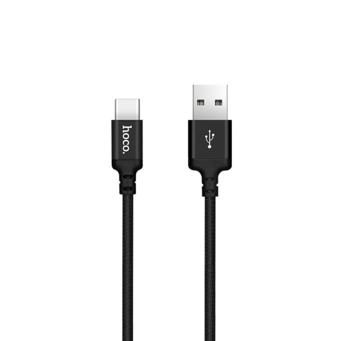 Кабель HOCO X14 USB to Type-C 2A 2m nylon aluminum connectors Black
