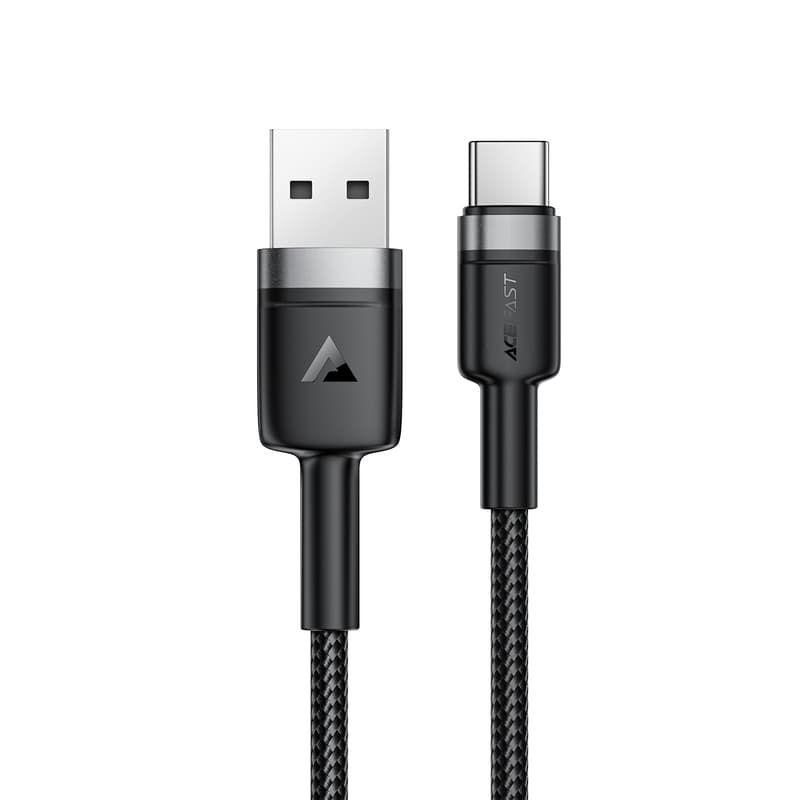 Кабель ACEFAST C22-04 USB to Type-C 3A 1.2m Nylon Braid Aluminum Alloy + TPE connectors Black