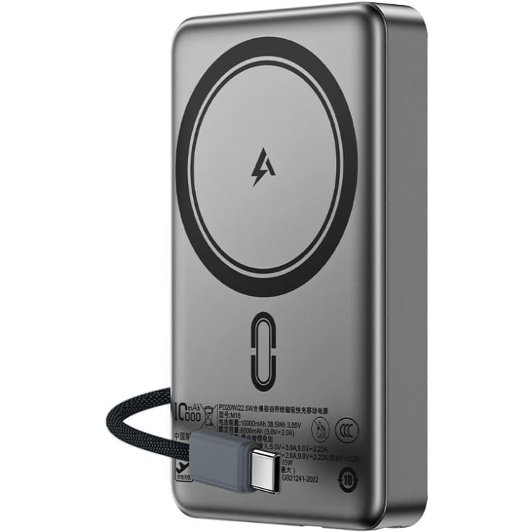 Powerbank павербанк УМБ Acefast M18 Magnetic Wireless 10000mAh 22.5W PD QC 3.0 USB-C In/Out QI 15W Black