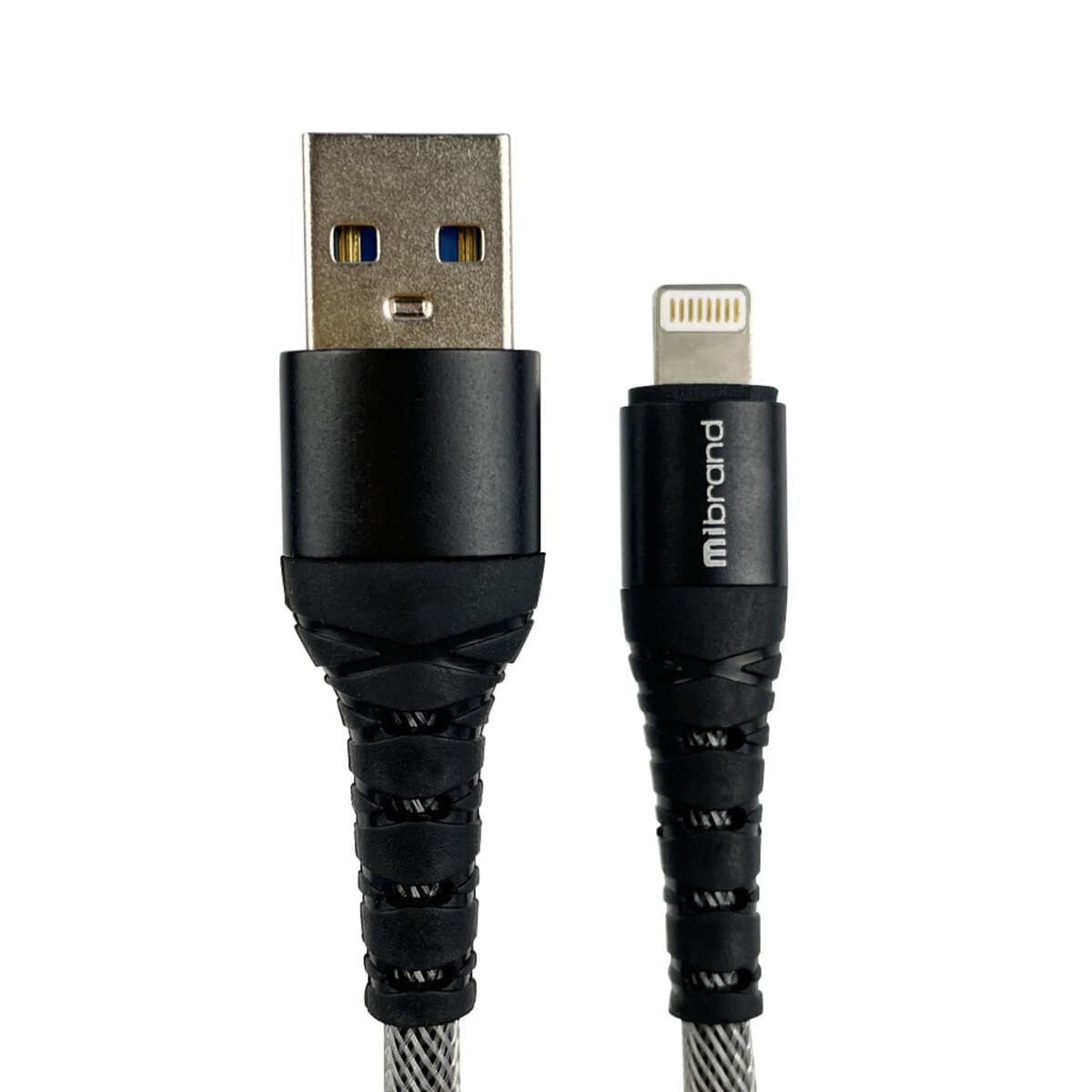 Кабель Mibrand MI-14 Fishing Net Charging Line USB to Lightning 2A 1m Black-Grey (MIDC/14LBG)