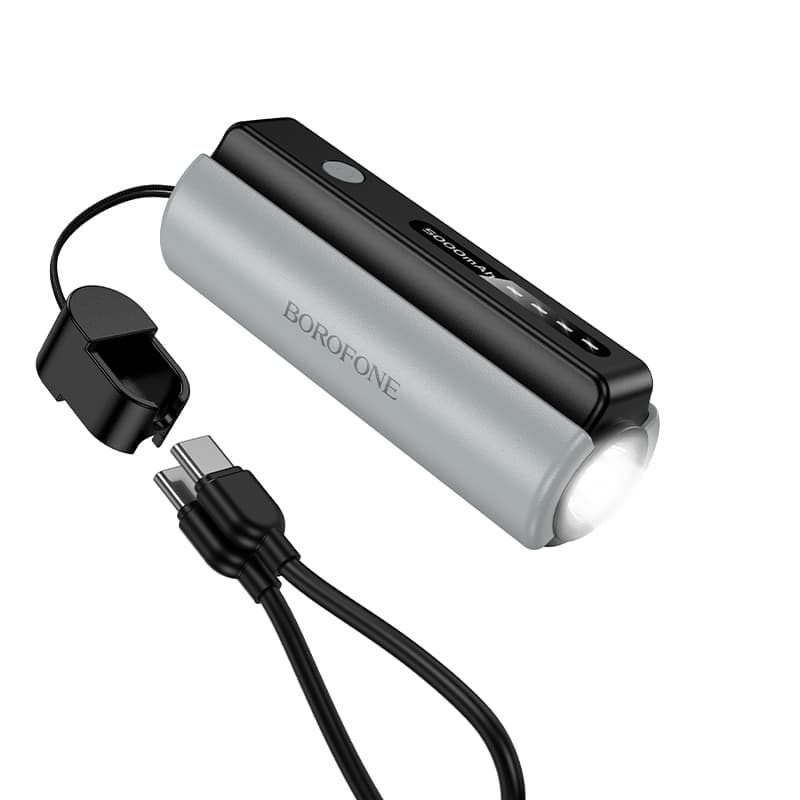 Powerbank павербанк УМБ с фонариком BOROFONE BJ87 Star with flashlight and cable 5000mAh Black