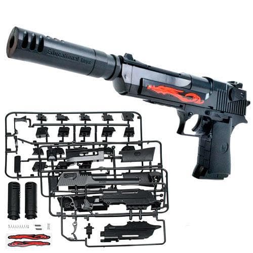 Дитячий конструктор пістолет на кульках Desert Eagle з глушником DIY Black (287086)