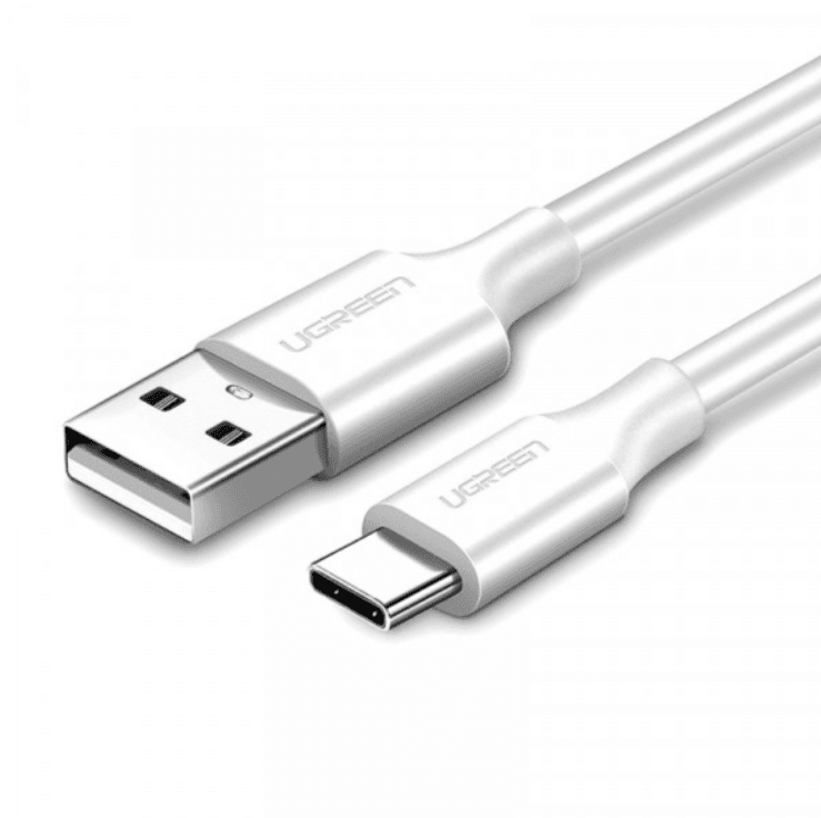 Кабель UGREEN US287 USB2.0 AM to Type-C M 1.5м 3A 18W нікельований White (60122)