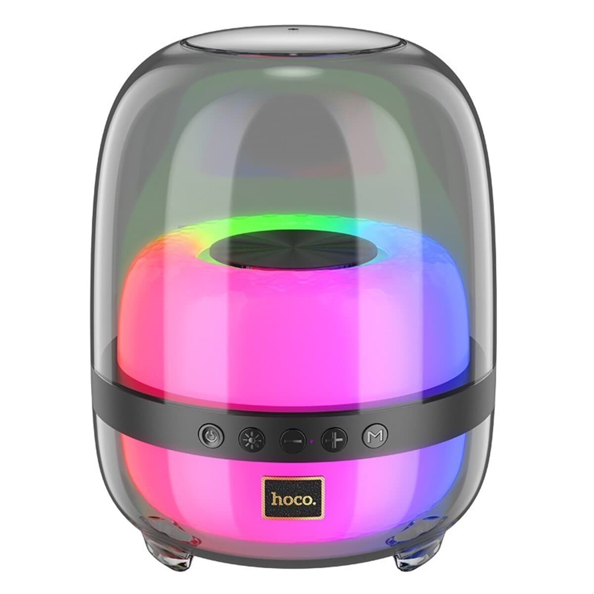 Бездротова портативна колонка HOCO BS58 Crystal colorful luminous BT5.1 speaker 10W 1800mAh Magic Black Night