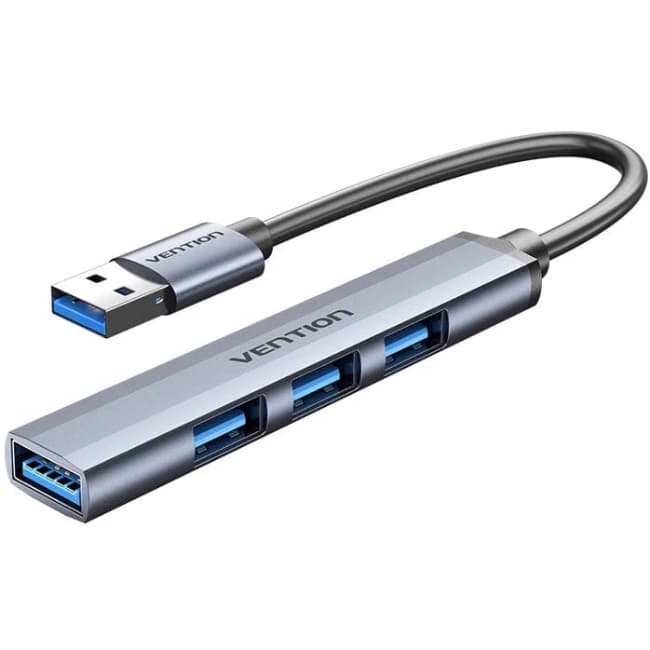 USB-хаб Vention USB 3.0 to 1xUSB 3.0/3xUSB 2.0 0.15м 5 Гбіт/с Grey (CKOHB)