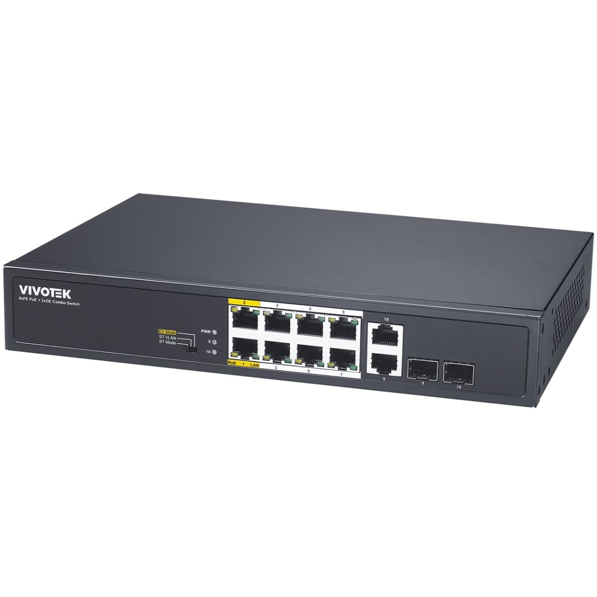 Коммутатор VIVOTEK AW-FGT-100D-120 Unmanaged 8xFE PoE + 2xGE Combo Switch Black (AW-FGT-100D-120)