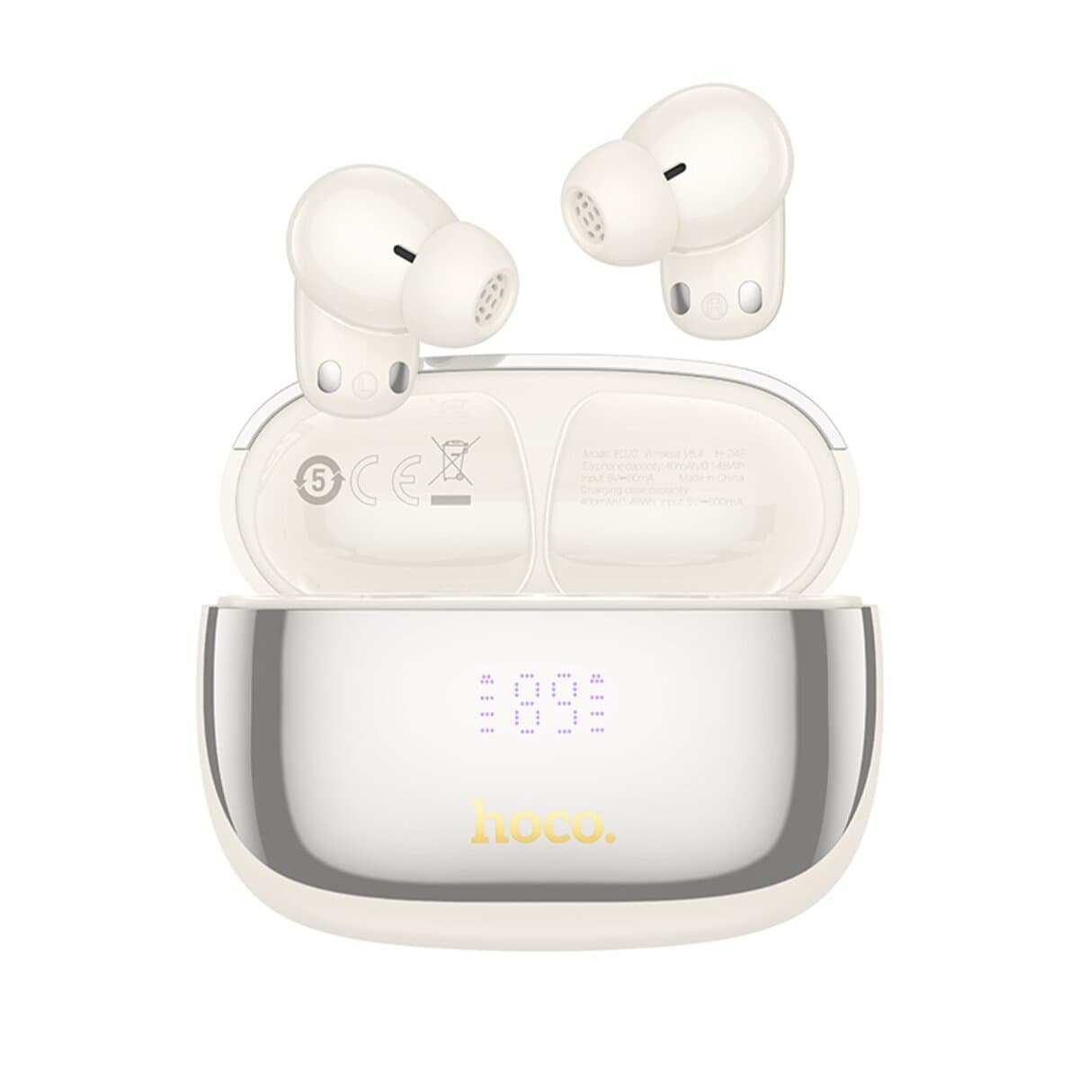 Бездротові навушники HOCO EQ20 Rhyme true wireless ANC+ENC noise reduction BT5.4 headset 400mAh Milky White