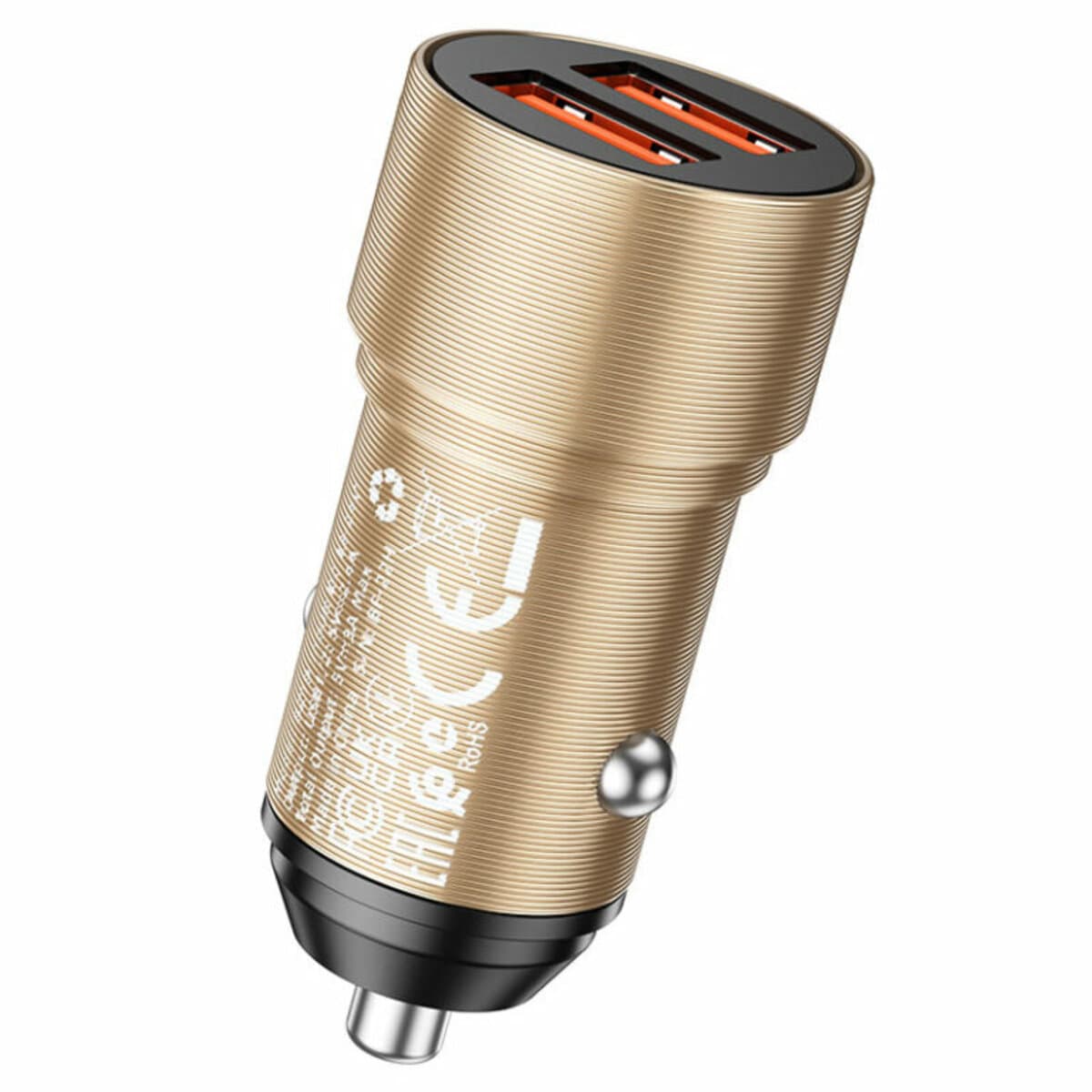 Автомобільний зарядний пристрій BOROFONE BZ19 Wisdom dual port car charger 2.4А 12W Gold (BZ19G)