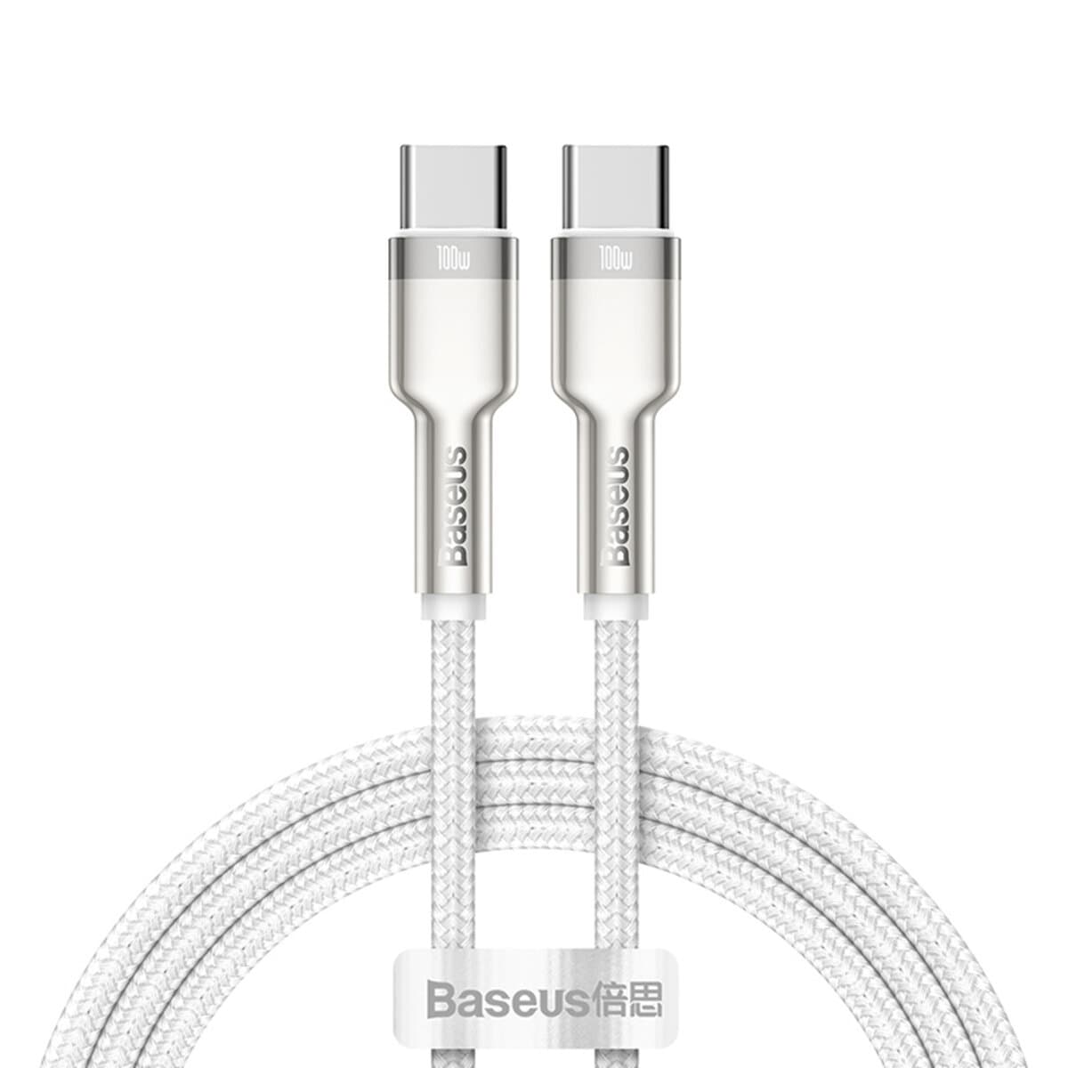 Кабель Baseus Cafule Series Metal Data Cable Type-C to Type-C 100W 1m White (CATJK-C02)
