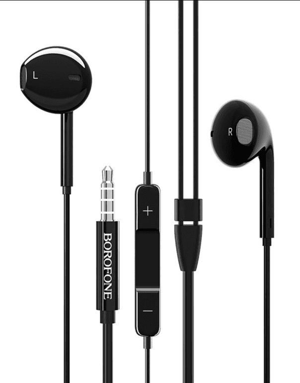 Дротові навушники BOROFONE BM30 wire control earphones with mic 3.5мм 1.2м Black (BM30B)
