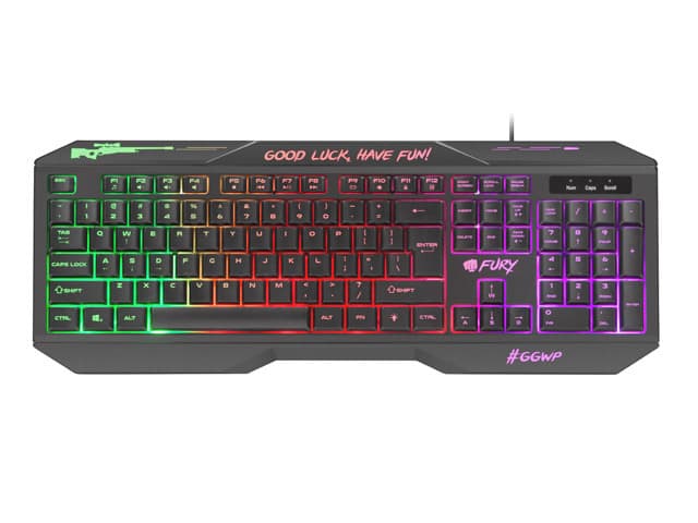 Ігрова провідна клавіатура Fury Hellfire 2 LED RGB Backlight 104 USB Black (NFU-1586)