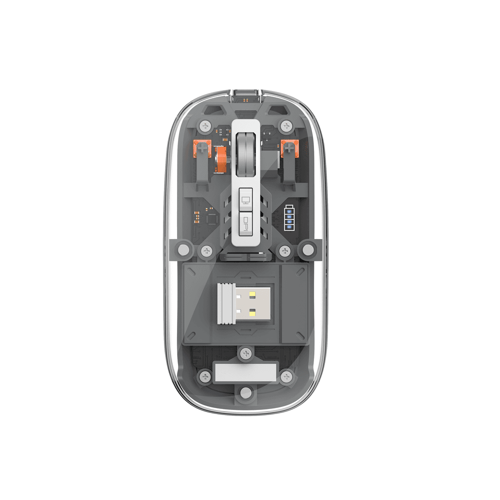 Бездротова мишка WIWU WM105 Crystal Magnetic Wireless Mouse Dual-Bluetooth +2.4G 2400dpi Transparent Black