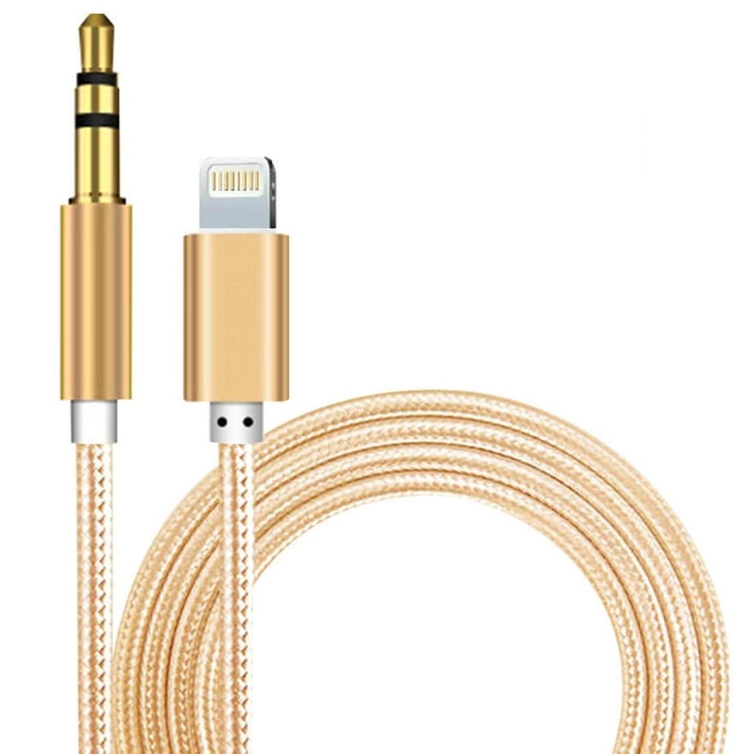 Кабель S0991 AUX Lightning - TRS Audio 3.5мм Male/Male 1м Gold