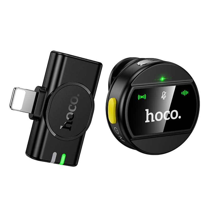 Бездротовий мікрофон петличний HOCO L21 Charm magnetic Lightning 80mAh Black