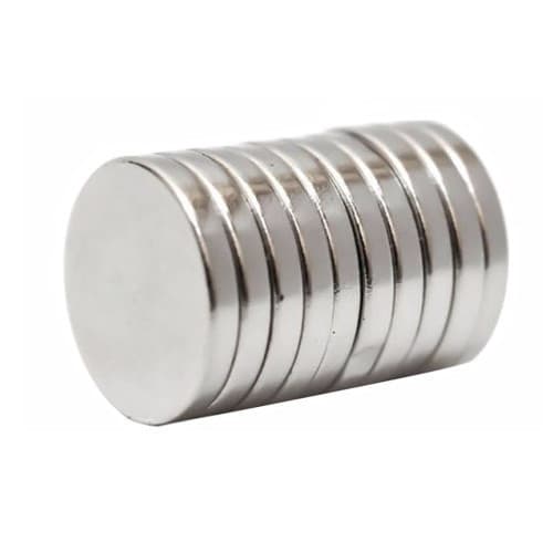 Комплект сильних круглих неодимових магнітів 9x1мм N35 10шт Silver (287963)