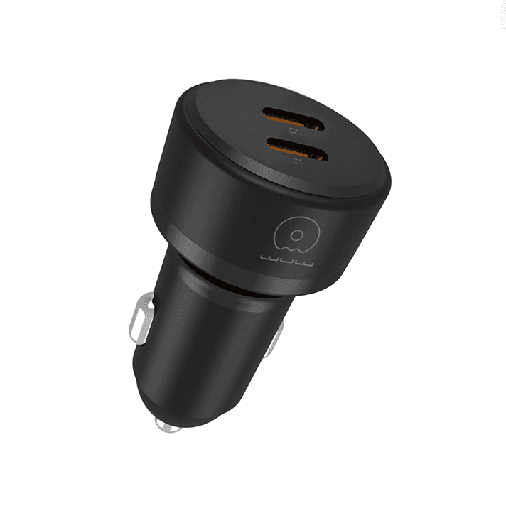 Автомобільний зарядний пристрій WUW C243 2xType-C PD20W+ PD20W Black