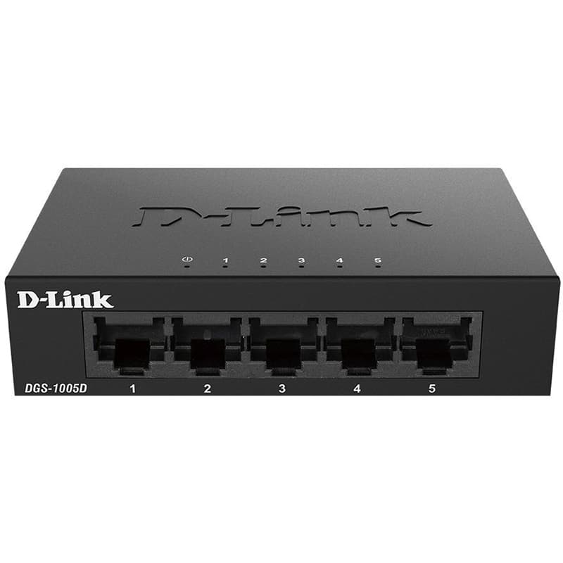 Комутатор D-Link DGS-1005D 5 портовий Gigabit Метал Black