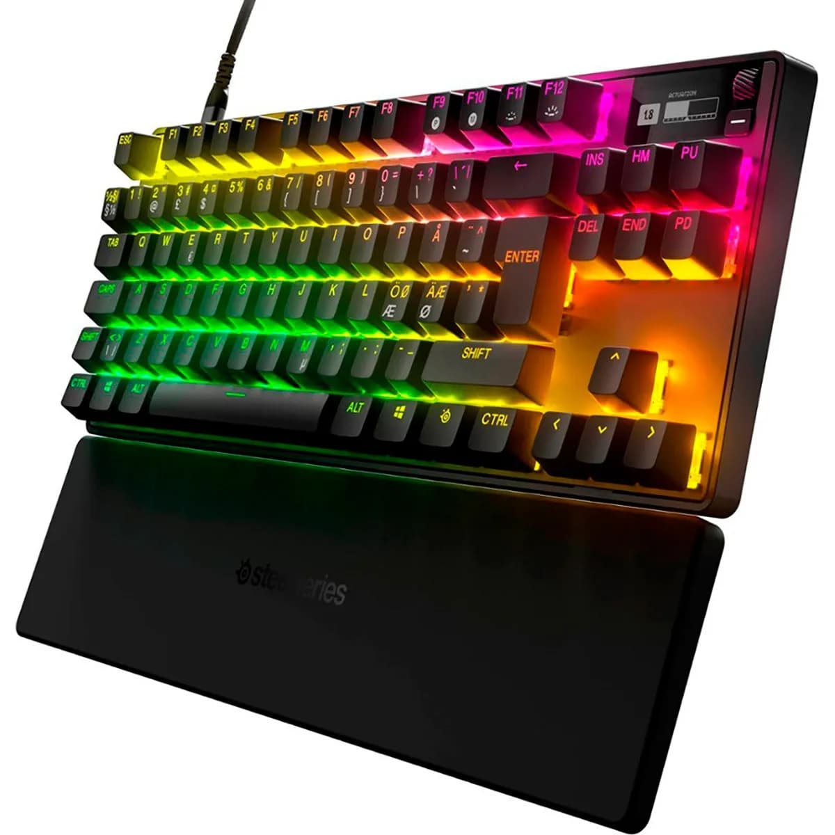 Дротова ігрова механічна клавіатура SteelSeries Apex Pro TKL UA HyperMagnetic Switches OmniPoint 2.0 OLED USB RGB Black (64856)