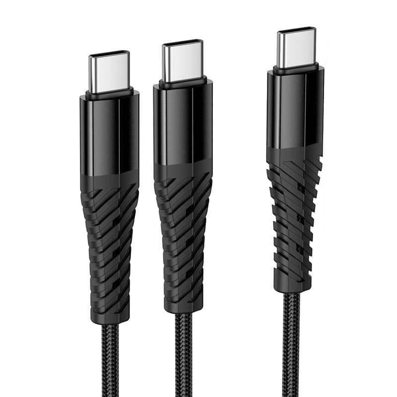 Кабель HOCO X123 Victory 2A 1 m 2-in-1 charging cable Type-C to 2xType-C Black