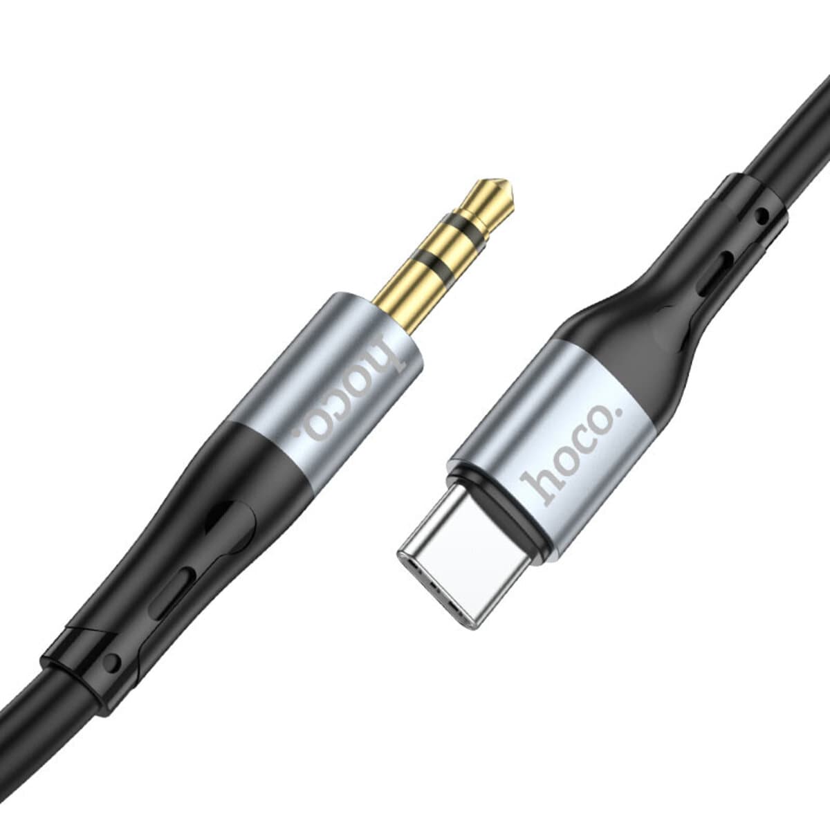 Аудіокабель HOCO UPA22 3.5mm to Type-C silicone digital audio conversion cable 1м Black