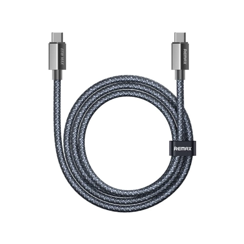 Кабель REMAX CB01 Phantom 65W 1.2m aluminum alloy light fast charging braided data cable Type-C to Type-C Black