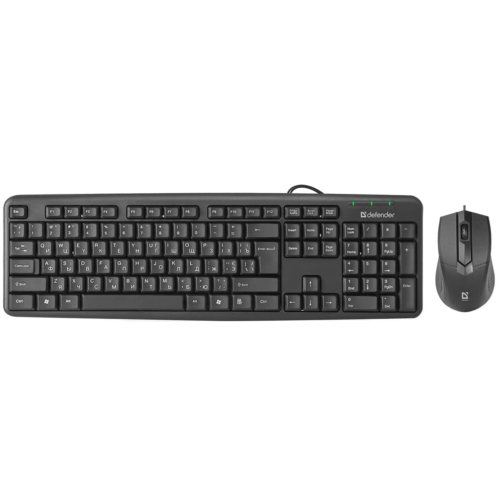 Комплект проводной клавиатуры и мышки Defender Dakota C-270 UA USB Black (45271)