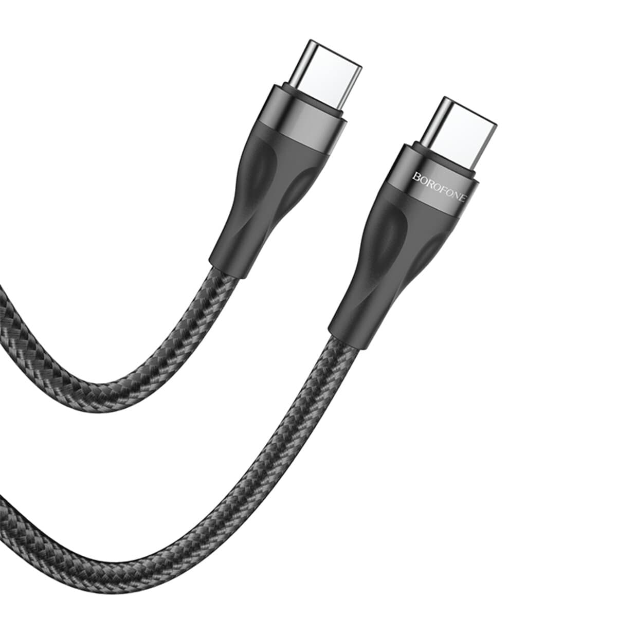 Кабель BOROFONE BX61 Type-C to Type-C 3A 60W 1m nylon aluminum connectors Black (BX61CCB)