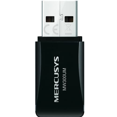 Wi-Fi адаптер Mercusys MW300UM Mini USB IEEE802.11b/g/n WPA WPA2 2.4GHz Black