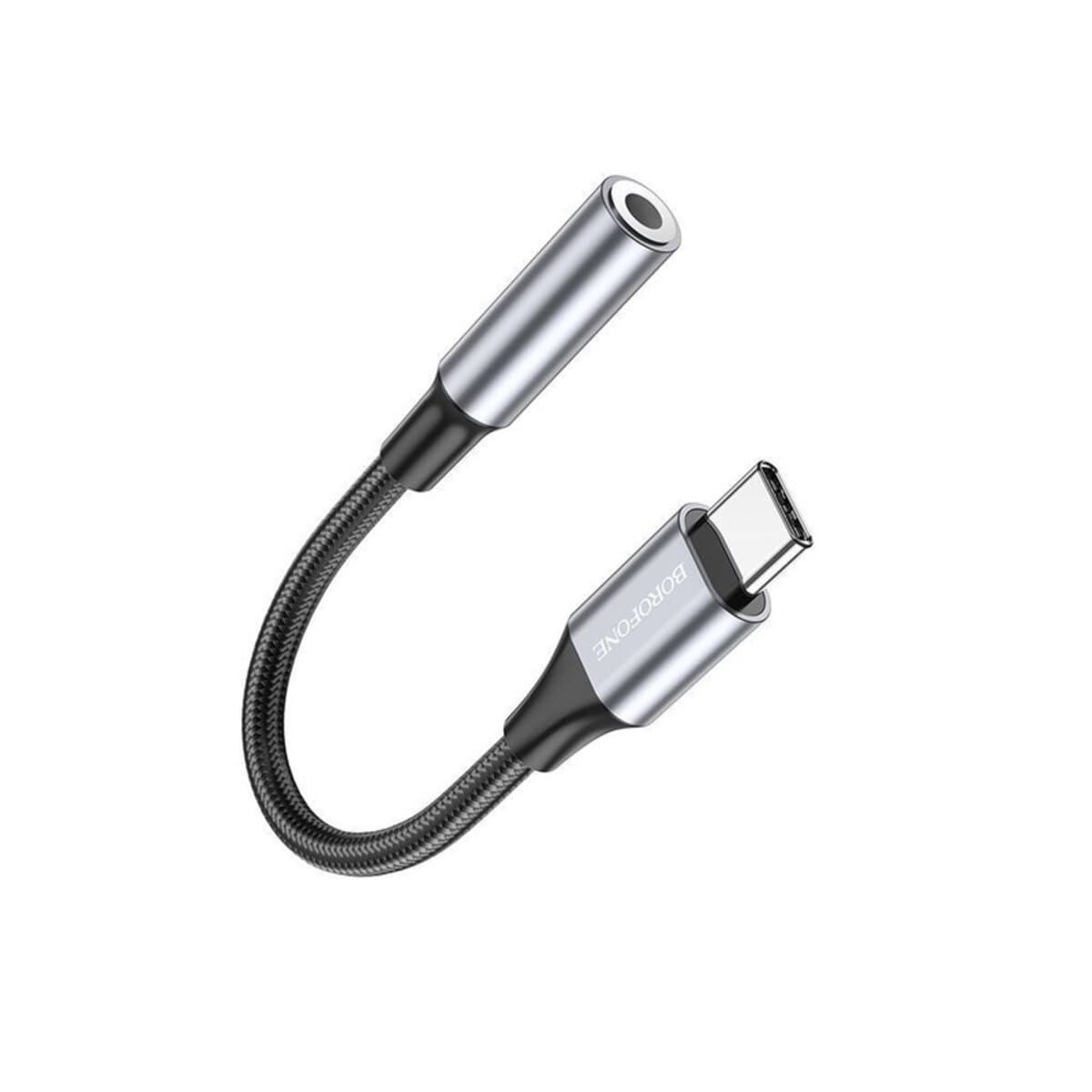 Перехідник BOROFONE BV16 Type-C to mini jack 3.5mm digital audio converter Metal Grey (BV16)