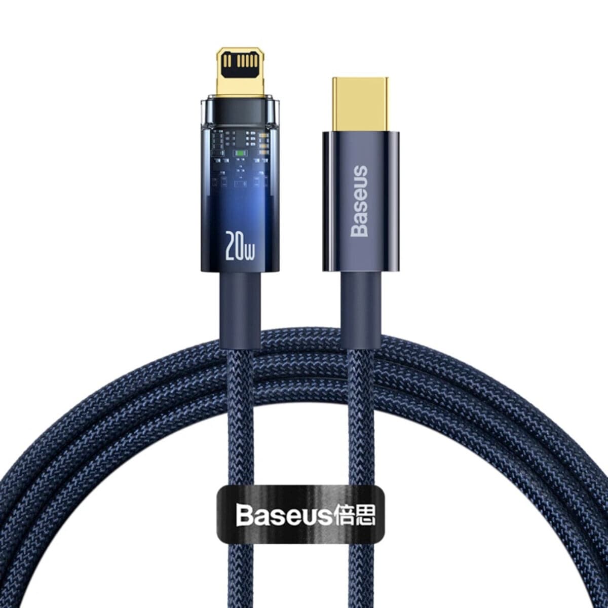 Кабель Baseus Explorer Series Auto Power-Off Fast Charging Data Cable Type-C to Lightning 20W 1m Blue (CATS000003)